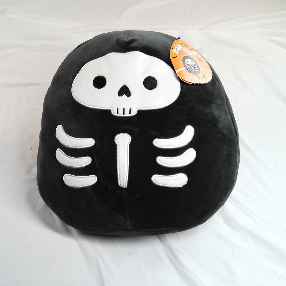 Squishmallows STIX The SKELETON 12" Plush Black White Skeleton Halloween 2022
